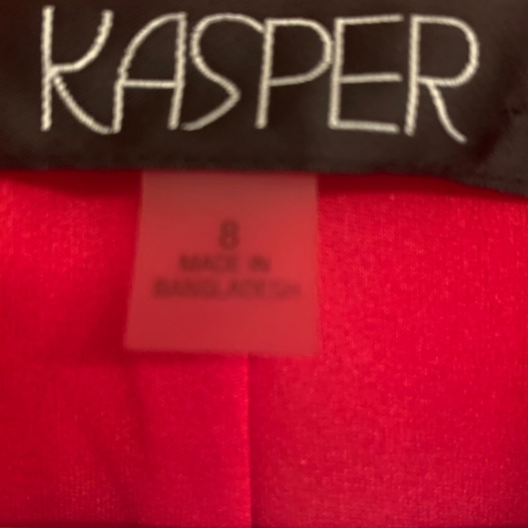 Kasper Red Open Front Blazer Jacket Size 8 EUC - Picture 7 of 7